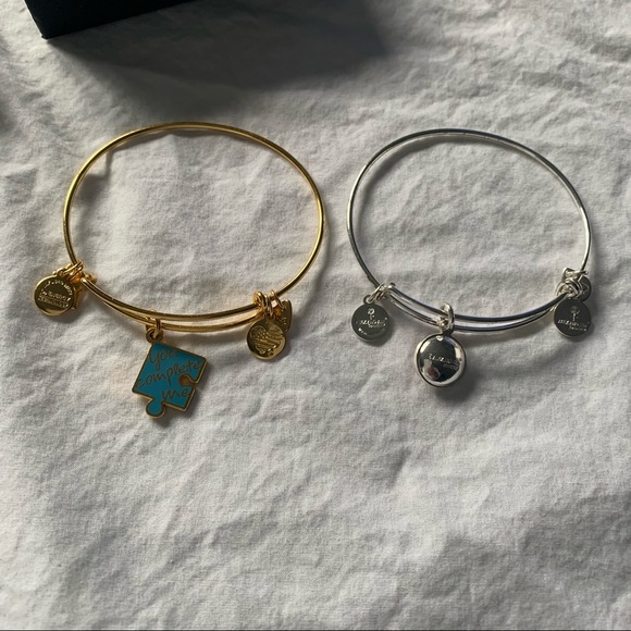 COPY - Alex and Ani You Complete Me Puzzle & Red Bracelet - Picture 1 of 7